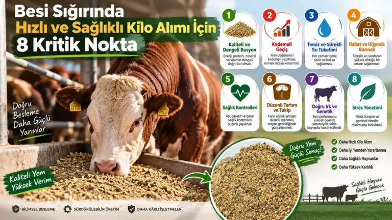 Besi Sığırında Hızlı ve Sağlıklı Kilo Alımı İçin 8 Kritik Nokta